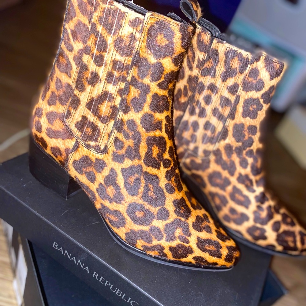 NEW Banana Republic Hair Calf Booties